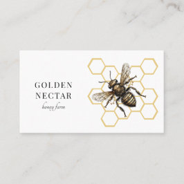 Vintages Gold Biene Logo Honeybeeper Visitenkarte
