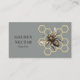Vintages Gold Biene Logo Honeybeeper Visitenkarte