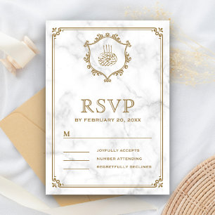 Vintages Gold Blühe Islamische Hochzeit aus weißem RSVP Karte