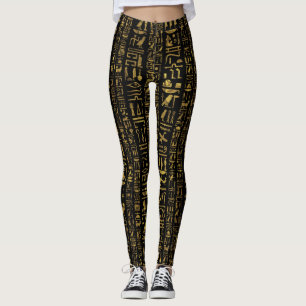 Vintages Gold der ägyptischen Hieroglyphen auf Leggings