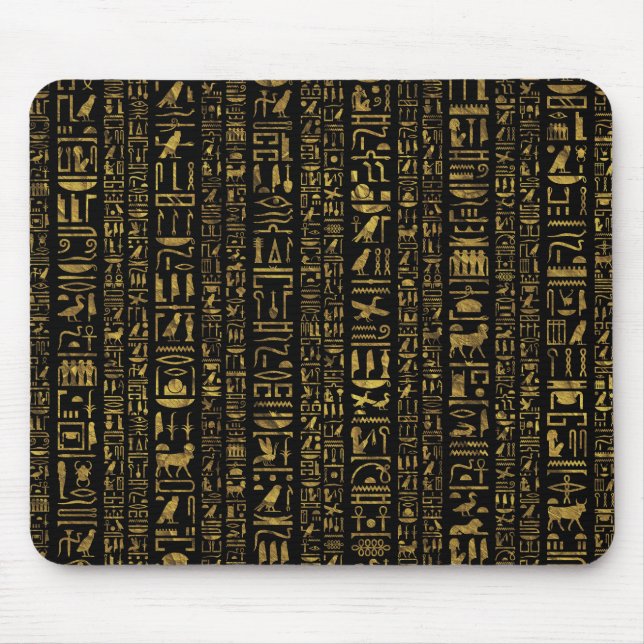Vintages Gold der ägyptischen Hieroglyphen auf Mousepad (Vorne)