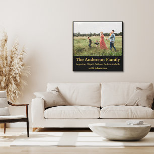 Vintages Gold Floral Gerahmtes Familienabenteuer F Leinwanddruck