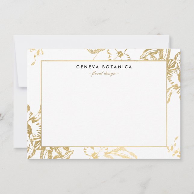 Vintages Gold Floral Muster Weißer Flachbildschirm (Vorderseite)