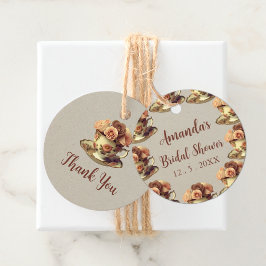 Vintages Gold Floral Tee Party Brautparty Geschenkanhänger