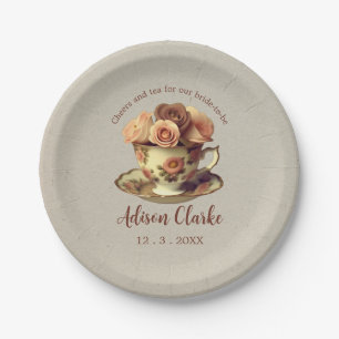 Vintages Gold Floral Tee Party Brautparty Pappteller