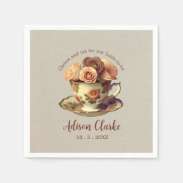 Vintages Gold Floral Tee Party Brautparty Serviette