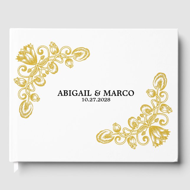 Vintages Gold Gästebuch (Vorderseite)