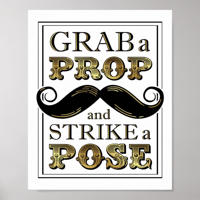 Vintages Gold GRAD EIN PROP STRIKE Eine POSE signi Poster (Vorne)