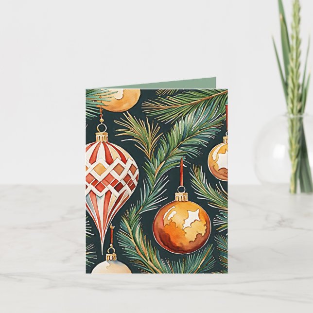 Vintages Gold Ornament Foto & Kunsthandwerk Weihna Karte (Vorderseite)