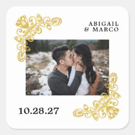 Vintages Gold Quadratischer Aufkleber