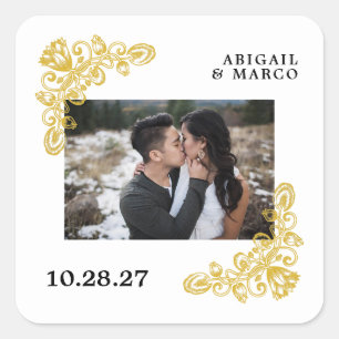 Vintages Gold Quadratischer Aufkleber