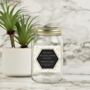 Vintages Gold Queen Bee Honey Jar Label Quadratischer Aufkleber