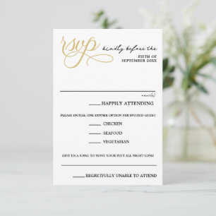 Vintages Gold RSVP Karte
