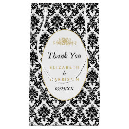 Vintages Gold, Schwarz und Weiß Damaskus Hochzeits Kleine Geschenktüte