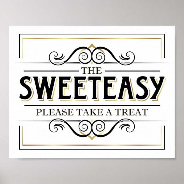 Vintages Gold SWEETEASY Candy Party signieren Poster (Vorne)