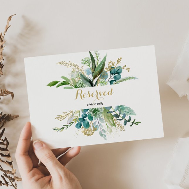 Vintages Gold- und Grüne Eukalyptus-Zeichen (Von Creator hochgeladen)