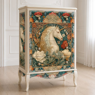 Vintages Gold und Jade Art Nouveau Einhorn Seidenpapier