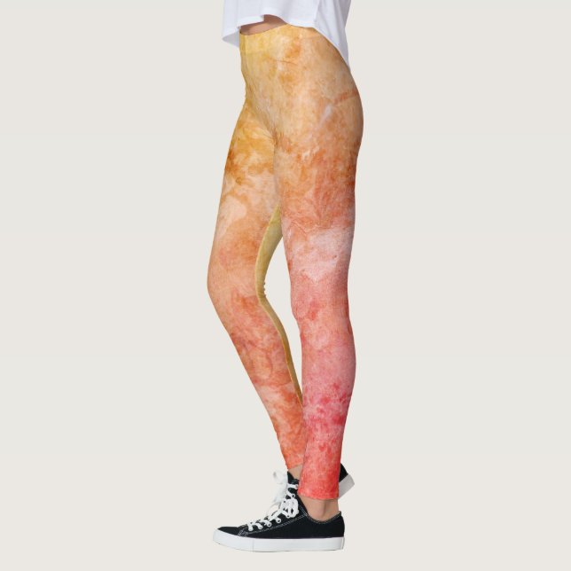 Vintages Gold- und Korallenbogendesign Leggings (Links)