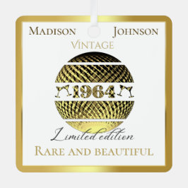 Vintages Gold von 1964, 60. Geburtstag Ornament Aus Metall