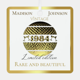 Vintages Gold von 1984, 40. Ornament Aus Metall