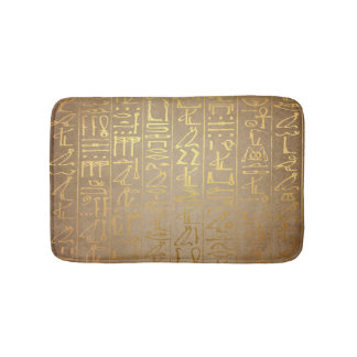 Vintages Goldägyptischer Hieroglyphen-Papier-Druck Badematte
