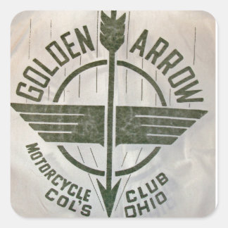 Vintages Golden Arrow-Motorrad-Logo Quadratischer Aufkleber