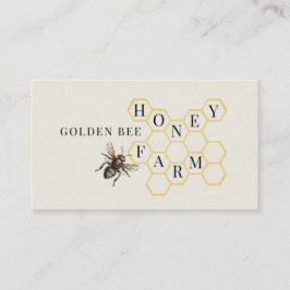 Vintages Golden Bee Logo Honeycomb Beekeeper Visitenkarte