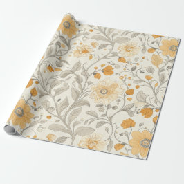 Vintages Golden Floral Vine Design Geschenkpapier