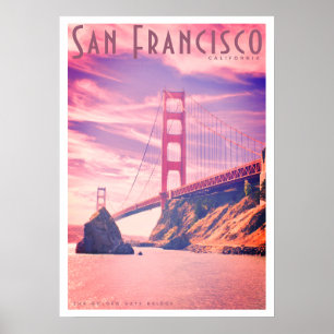 Vintages Golden Gate Bridge Travel Poster