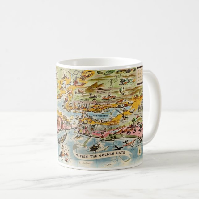 Vintages Golden Gate San Francisco Kaffeetasse (VorderseiteRechts)