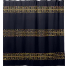 Vintages Golden Indian Blockprint Muster Duschvorhang