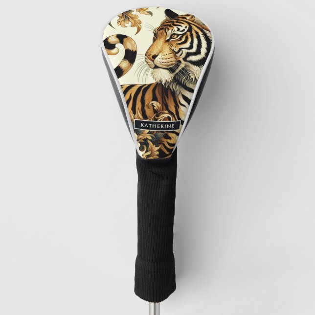 Vintages Golden Tiger Gemälde Golf Headcover (Vorderseite)