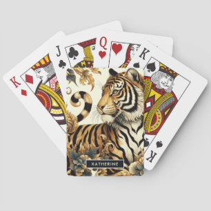 Vintages Golden Tiger Gemälde Spielkarten