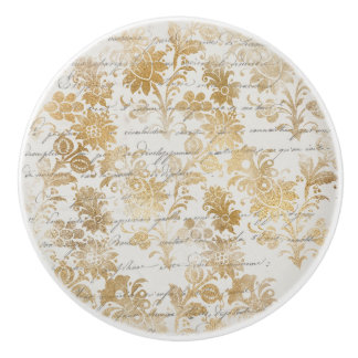 Vintages Goldflor Keramikknauf