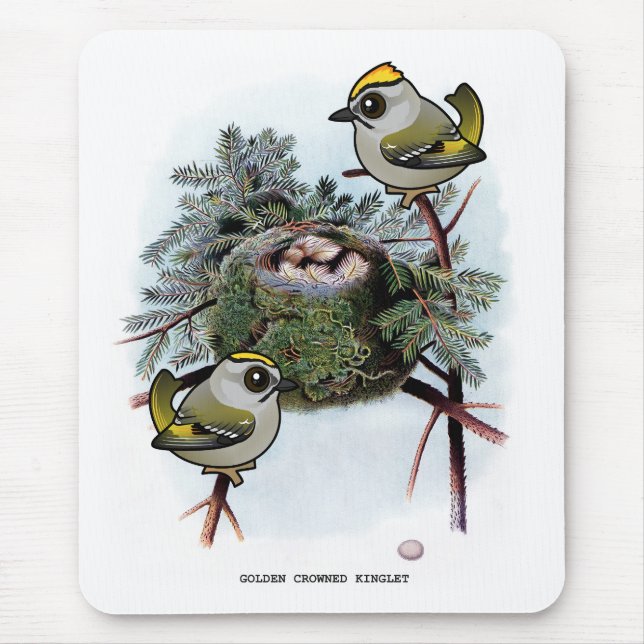 Vintages goldgekröntes Kinglet Mousepad (Vorne)