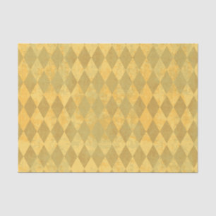 Vintages Goldharlequin-bedrücktes Diamantmuster Seidenpapier