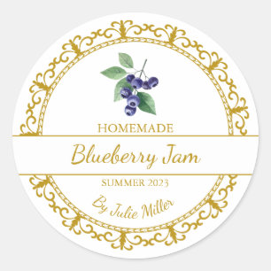 Vintages Goldmedaille Blueberry Jam Label Runder Aufkleber