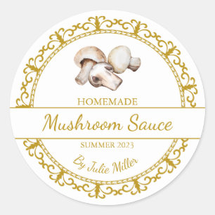 Vintages Goldmedaille-Mushroom Sauce-Label Runder Aufkleber