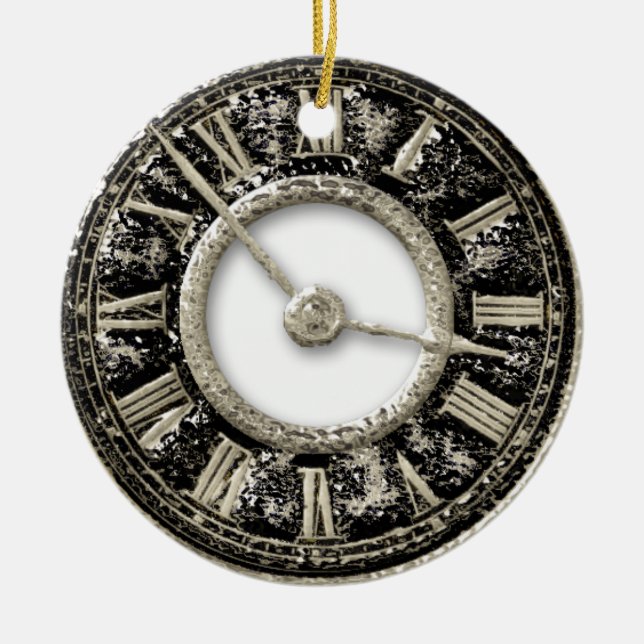 Vintages Goldmetallclockface Keramikornament (Vorne)