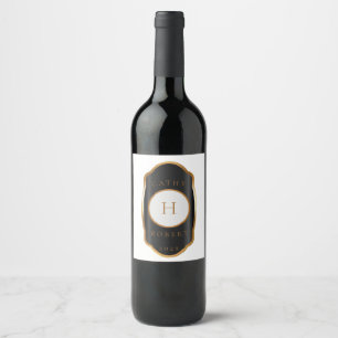 Vintages Goldmonogramm-Weinetikett Weinetikett