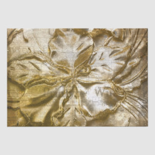 Vintages Goldmotiv mit Blumenmotiv Weißer Glitzer Seidenpapier