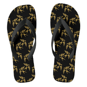 Vintages Goldschatten-Muster Flip Flops