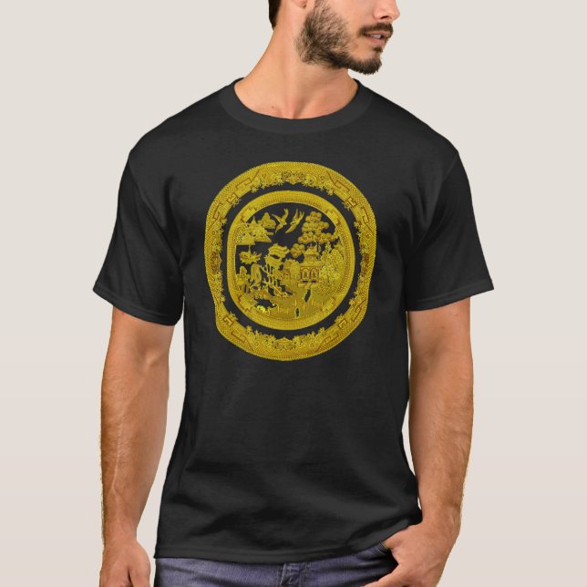 Vintages Goldweidemuster T-Shirt (Vorderseite)
