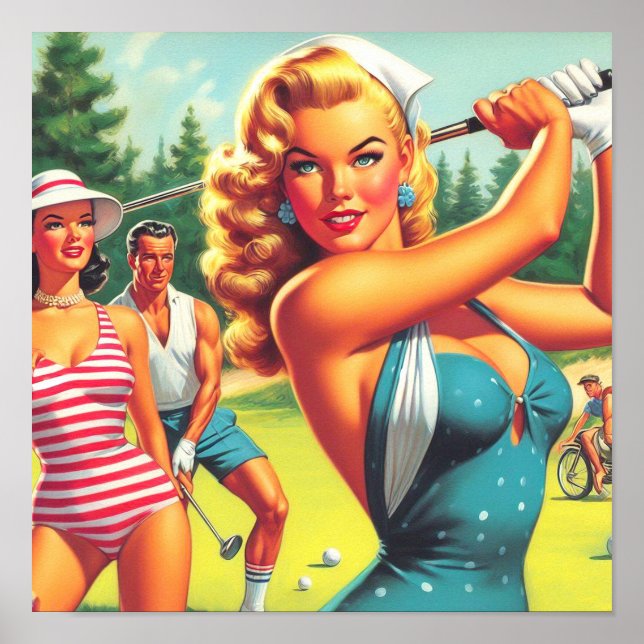 Vintages Golf-Button Poster (Vorne)