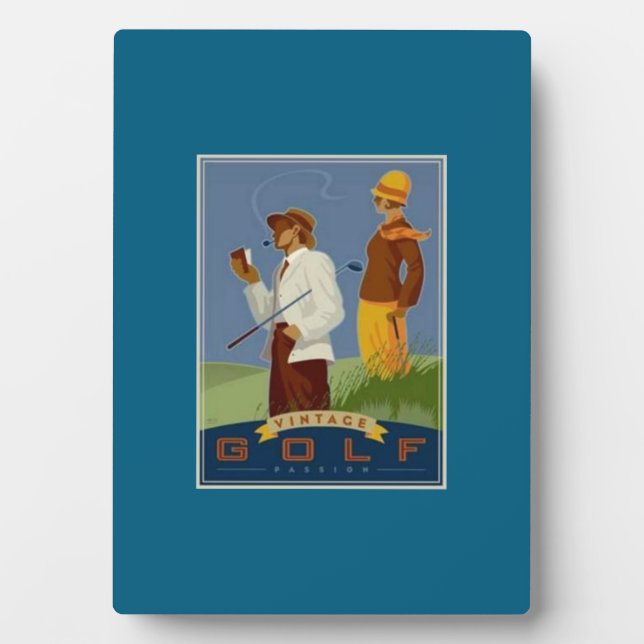 "Vintages Golfen" Fotoplatte (Vorderseite)