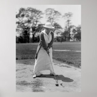 Vintages Golfspielen von Frauen, 1910er Poster