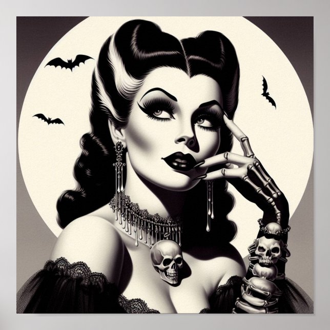 Vintages Goth-Button Poster (Vorne)