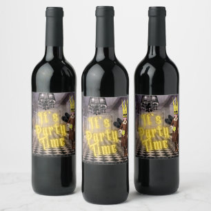 Vintages Goth Halloween Kostüm-Party Weinetikett