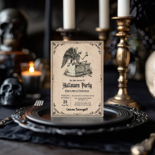 Vintages Gothic Adult Halloween Kostüm Party Einladung