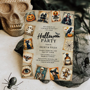 Vintages Gothic Adult Halloween-Party Einladung